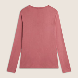 T-shirt donna manica lunga con stampa animalier oro rosa