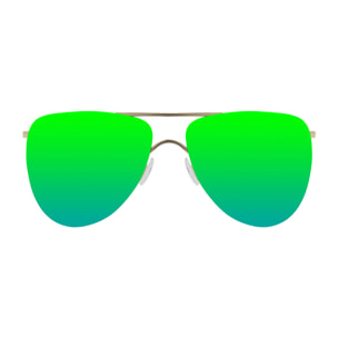 Gafas de sol OCEAN LONG BEACH - Nueva / De pc con montura dorada mate y lente plana revo verde diamante real
