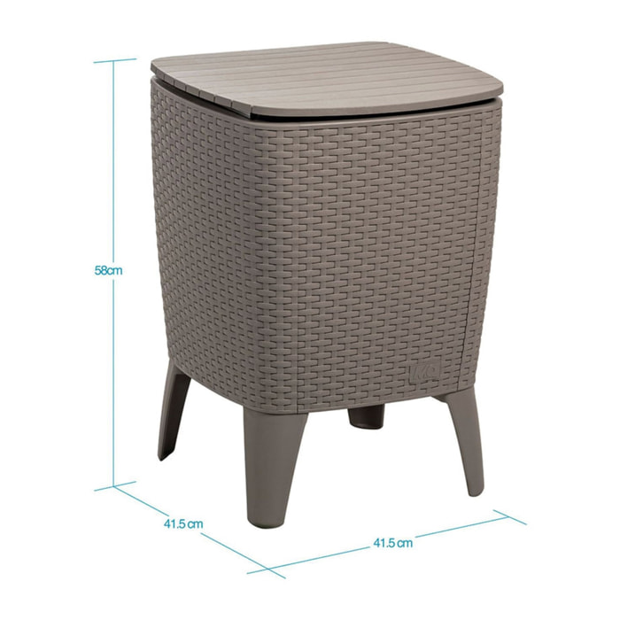 Well home - mesa auxiliar para exterior con enfriador de bebidas