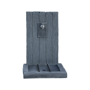 Fontaine "ARDOISE" - en pierre reconstituée - 59 x 44 x 87 cm - Gris