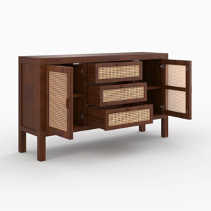 Buffet en bois de manguier et cannage - Tiki