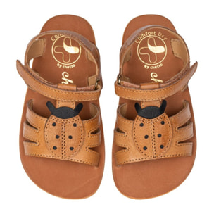 SANDALIA BAREFOOT CUERO - MARIQUITA EN RELIEVE Y ACABADO RÚSTICO