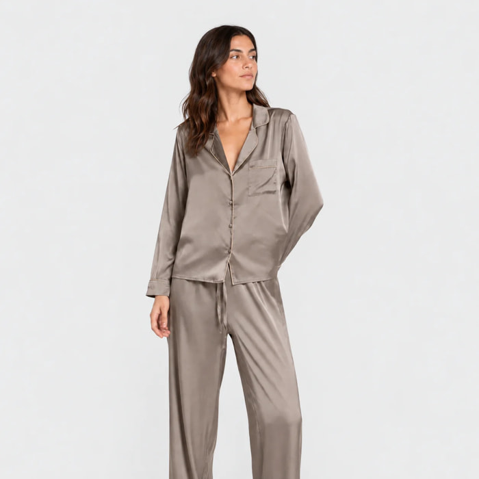 Pijama largo satén friday topo