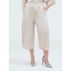 Fiorella Rubino - Pantalones Balloon en raso stretch - Blanco