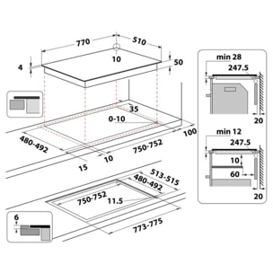 Table induction WHIRLPOOL WFS7977CPNE Cleanprotect