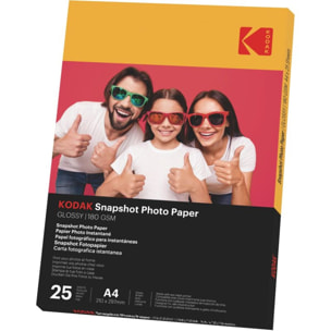 Papier photo instantané KODAK 25 feuilles A4 brillante 180gsm