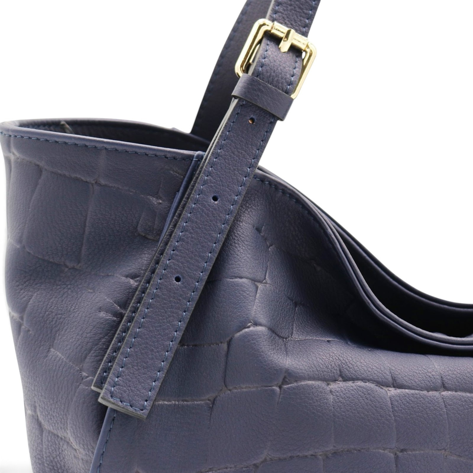Borsa a Spalla Cheval Firenze Sarin Croc Blu Scuro