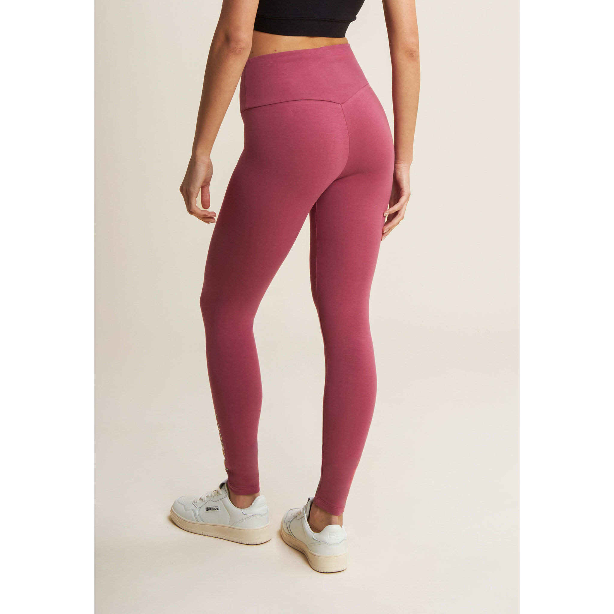 Leggings 7/8 Vita Alta con Logo Multicolor