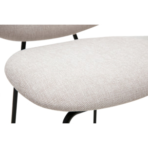 Tabourets de bar en tissu effet velours texturé beige et métal H66.5 cm BARNET (lot de 2)