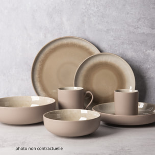 Lot de 6 bols taupe - "Iris"