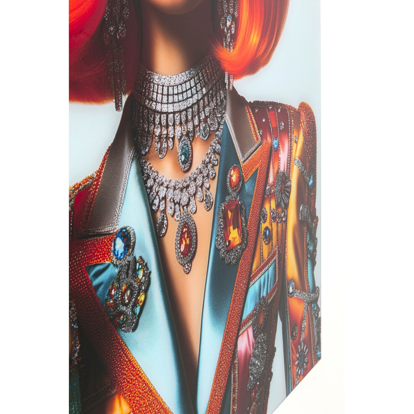 Tableau en verre femme bijoux 100x100cm Kare Design