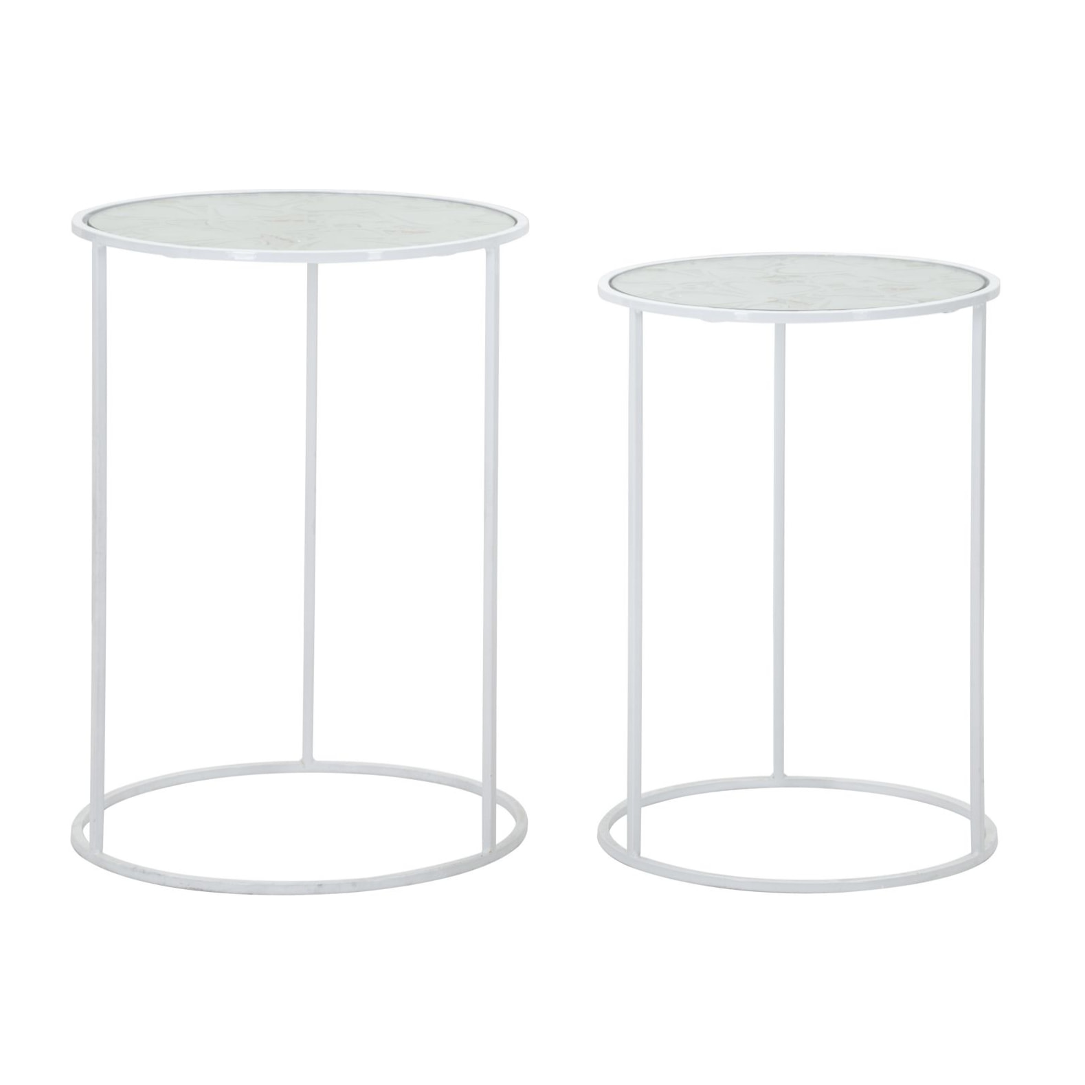 TAVOLINETTI WHITE HARTS COPPIA CM Ø 43X60-38X55