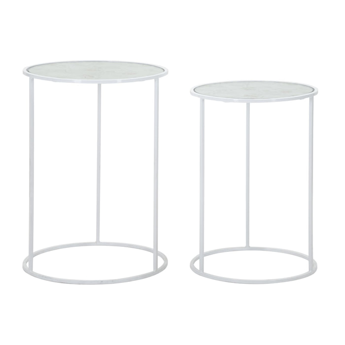 TAVOLINETTI WHITE HARTS COPPIA CM Ø 43X60-38X55