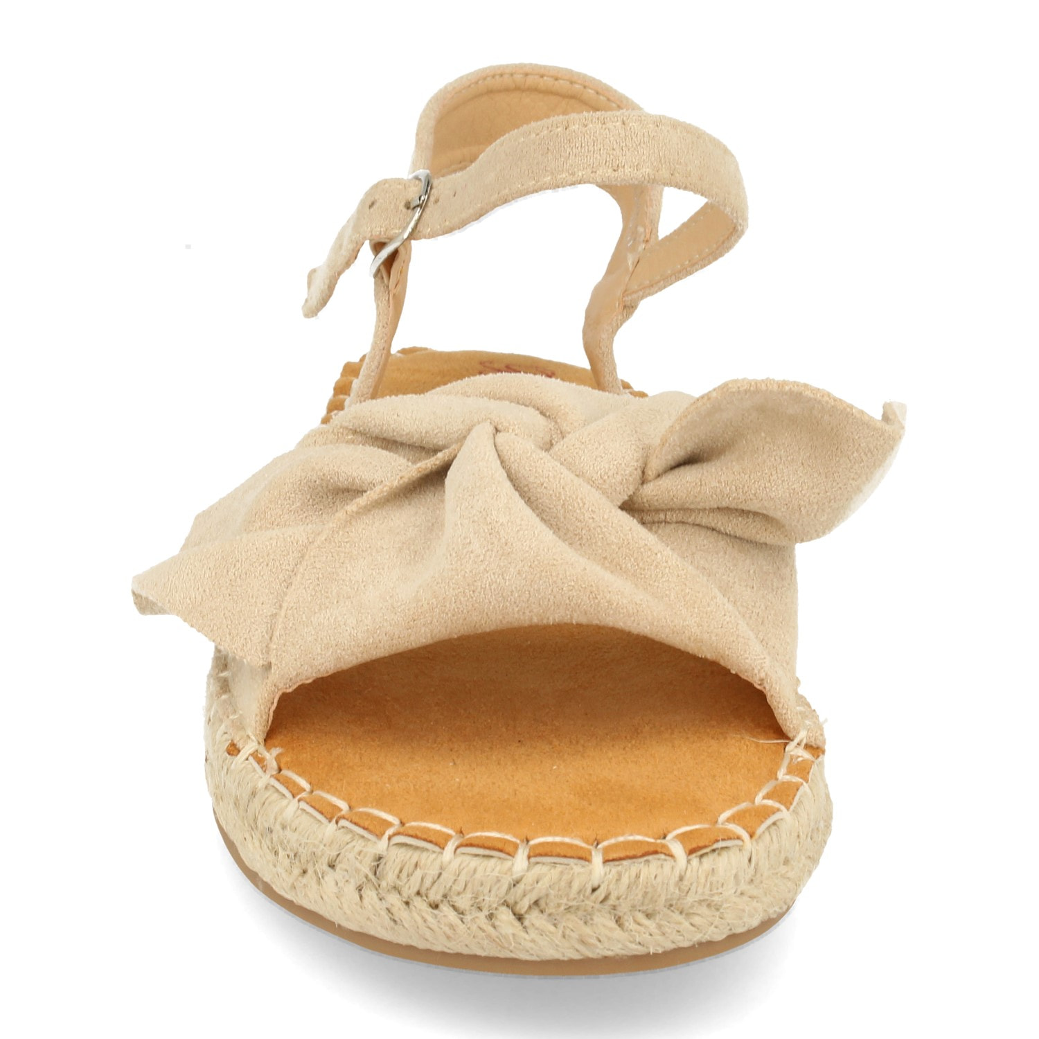 Sandalia plana de yute casual con lazo y pulsera ajustable primavera verano 2020