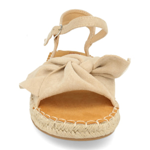 Sandalia plana de yute casual con lazo y pulsera ajustable primavera verano 2020
