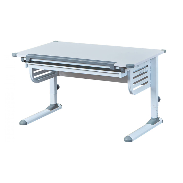 Scrivania regolabile in altezza con ripiano ribaltabile, 110 x 55 x 68, Bianco