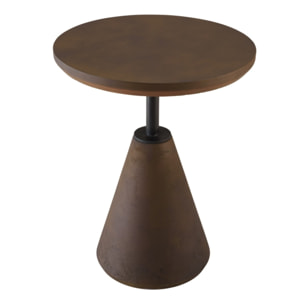 NESTOR - Table d'appoint ronde en béton marron D40cm
