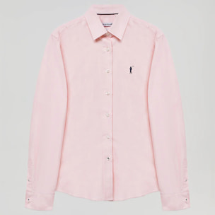 Camisa rosa oxford Slim fit con logo Rigby Go