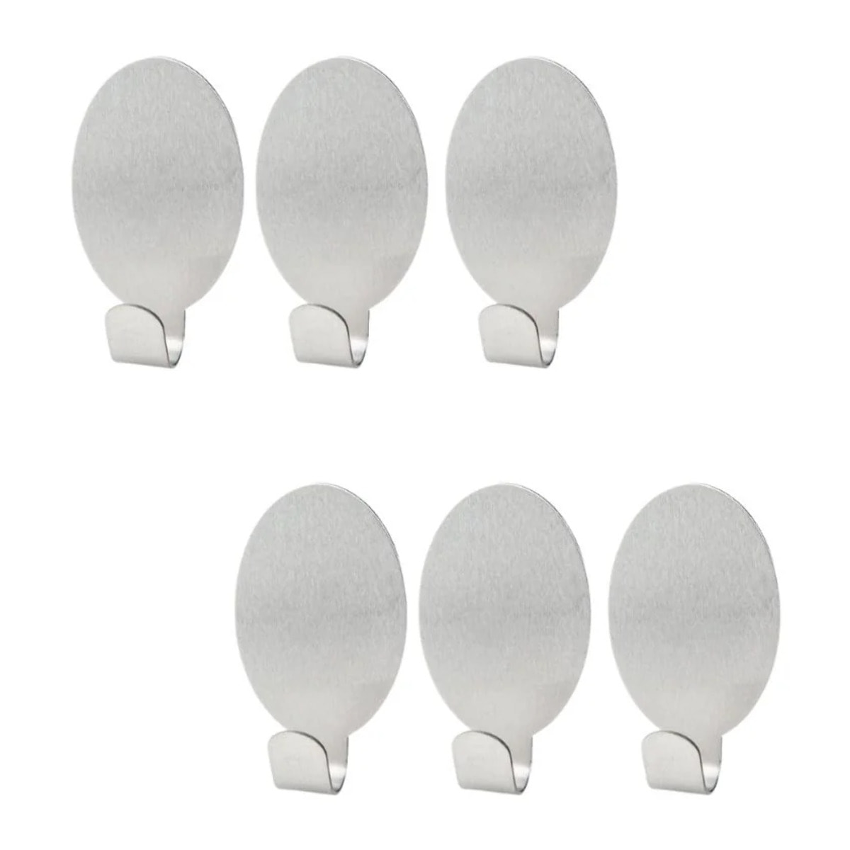 Crochets adhésifs muraux en inox Lot de 6 dimensions 4,1 x 2,4 x 1,8 cm Fackelmann Tecno