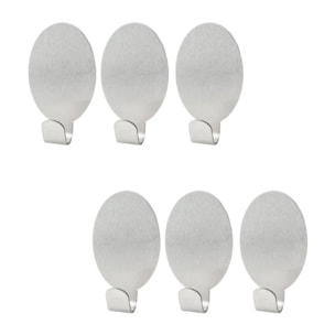 Crochets adhésifs muraux en inox Lot de 6 dimensions 4,1 x 2,4 x 1,8 cm Fackelmann Tecno