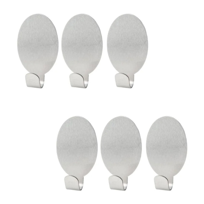 Crochets adhésifs muraux en inox Lot de 6 dimensions 4,1 x 2,4 x 1,8 cm Fackelmann Tecno