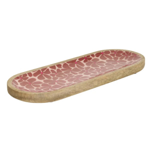 Plat Inaya 40x15cm terracotta et manguier