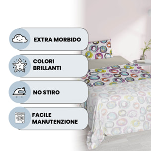COMPLETO LETTO FANTASY PIAZZA E MEZZA - 100% MICROFIBRA