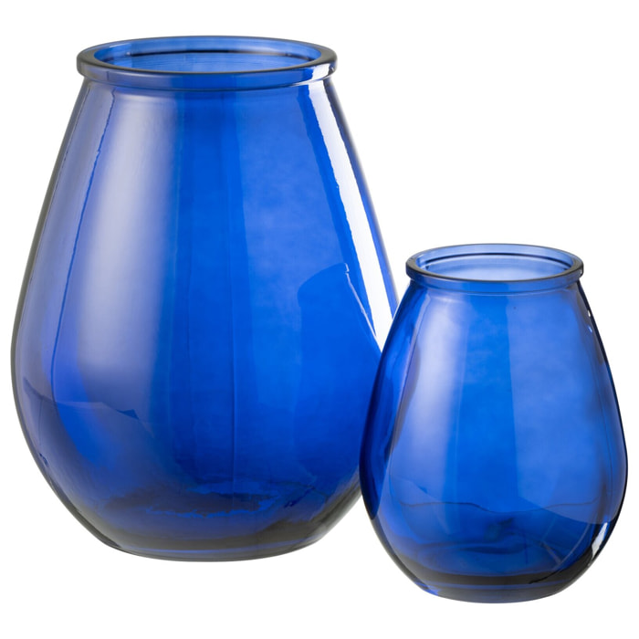 J-Line vase Egg - verre - bleu - large - Ø 29 cm