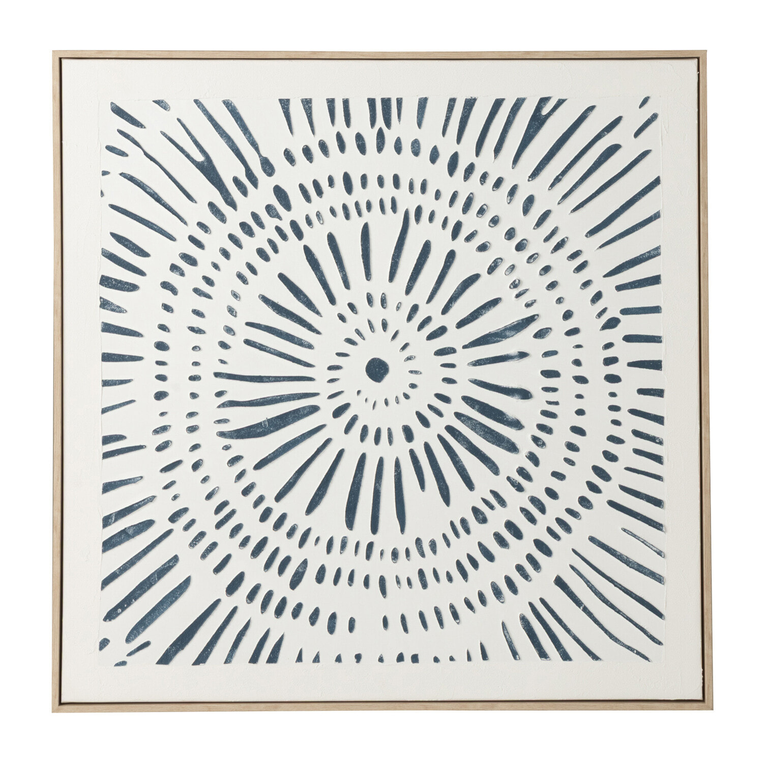 J-Line Tableau Circle - bois - blanc/bleu