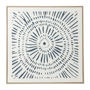 J-Line Tableau Circle - bois - blanc/bleu