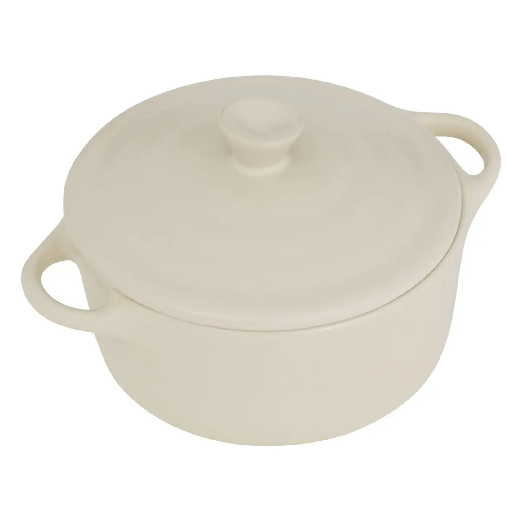 Cocotte ronde en céramique blanc 10cm