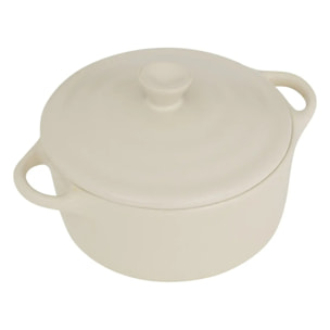 Cocotte ronde en céramique blanc 10cm