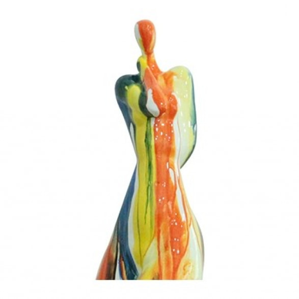 Statue femme multicolore en résine H75cm - CROSSED WOMAN