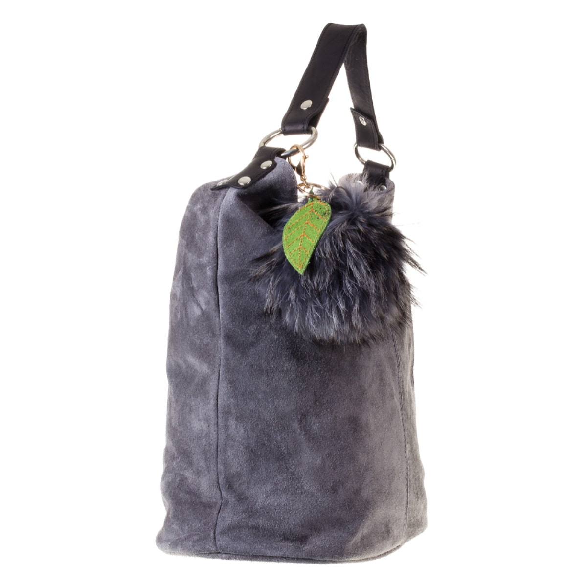 Stromboli Llavero Mujer.Piel auténtica Piel Conejo Rex