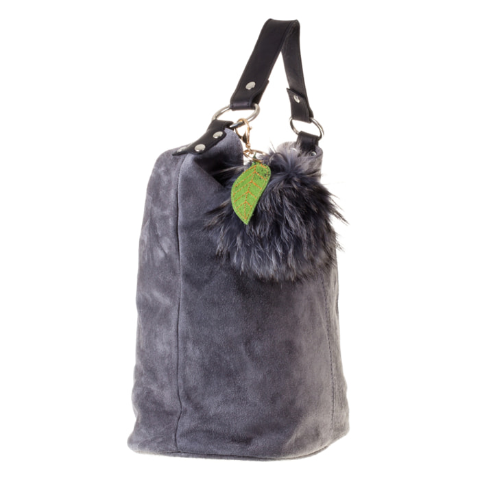 Stromboli Llavero Mujer.Piel auténtica Piel Conejo Rex