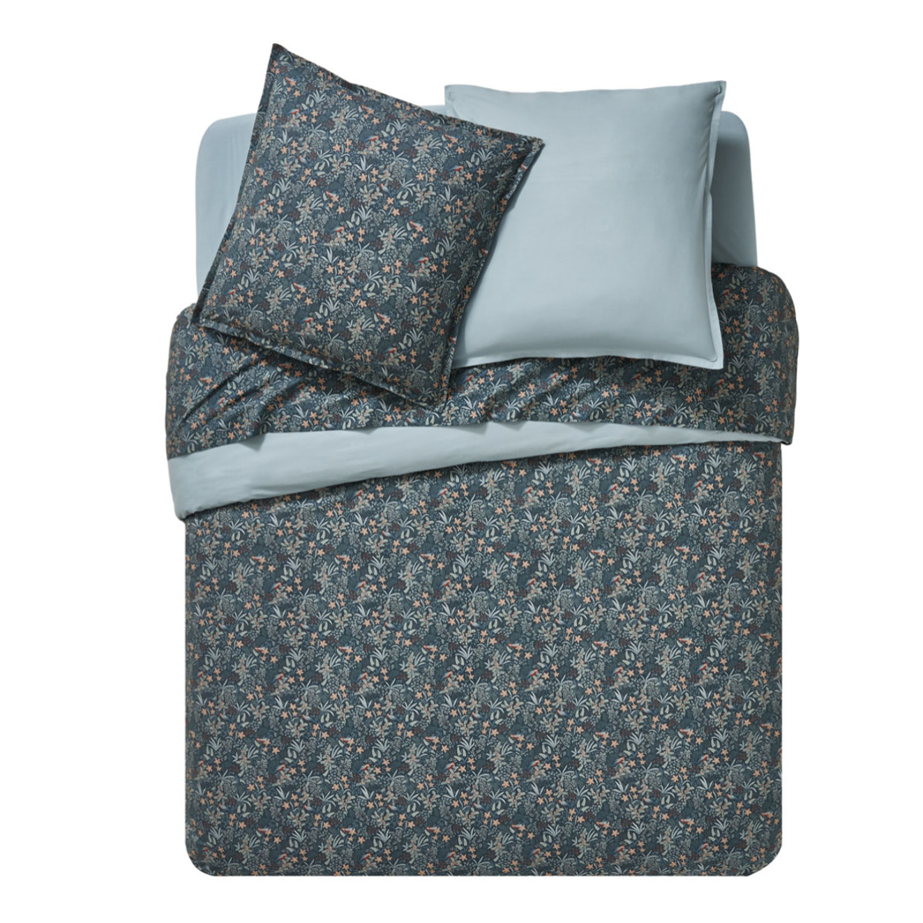 Housse de couette imprimée en percale de coton, ODE NOCTURNE, Vert