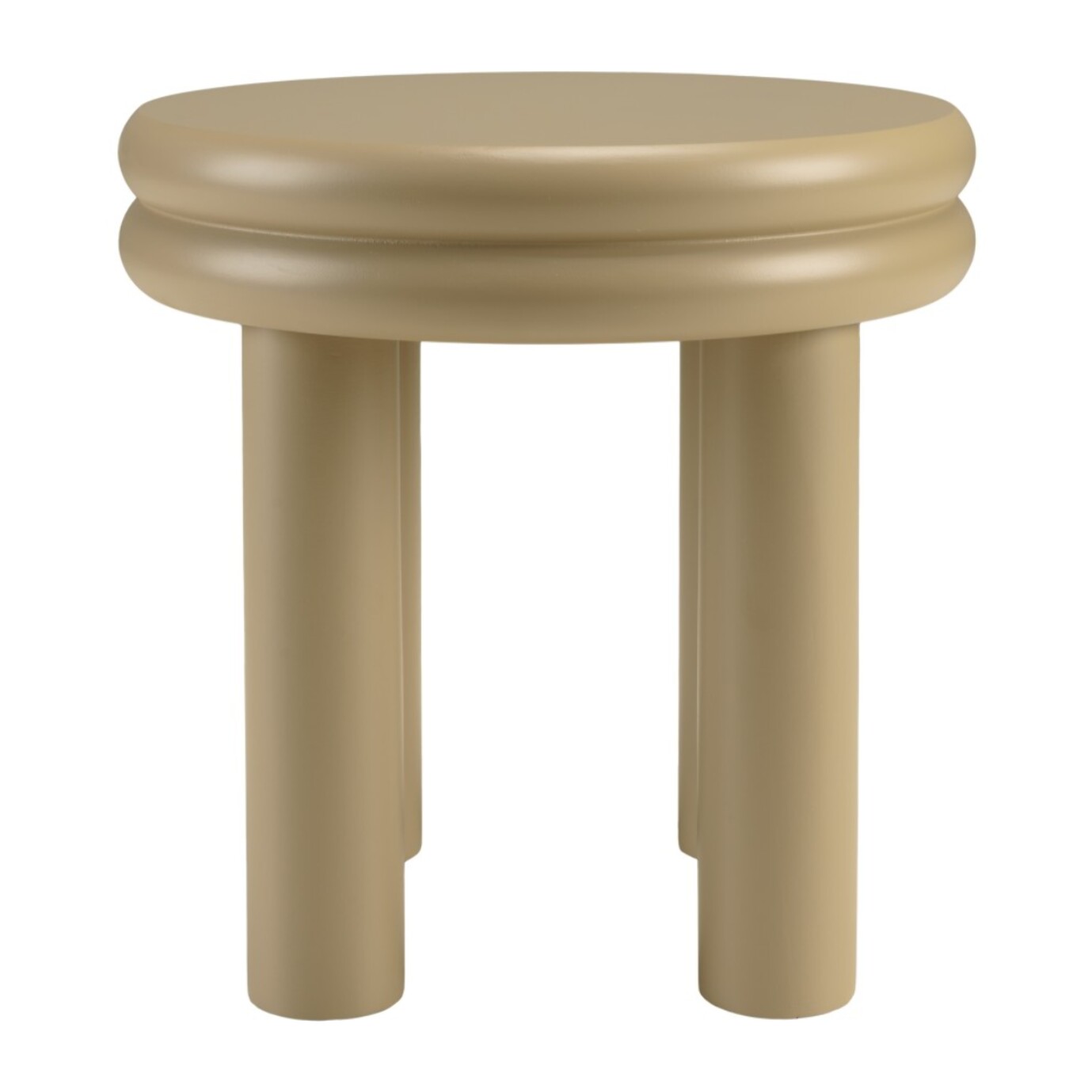 AGATHE - Table d'appoint ronde en bois peint taupe D40cm