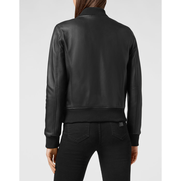 PHILIPP PLEIN Bomber de cuero