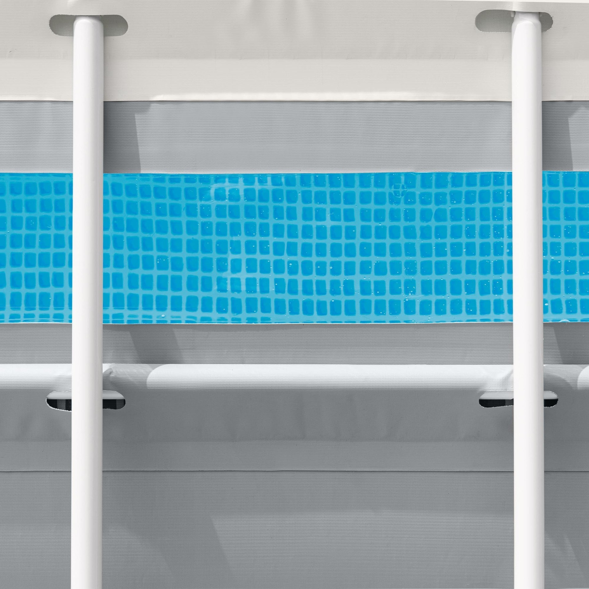 Intex Piscina Fuori Terra Prisma Frame Clearview Rettangolare, con Pompa Filtro 2006 L/h, Scaletta e Teli, P