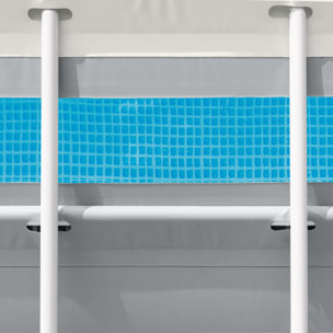 Intex Piscina Fuori Terra Prisma Frame Clearview Rettangolare, con Pompa Filtro 2006 L/h, Scaletta e Teli, P
