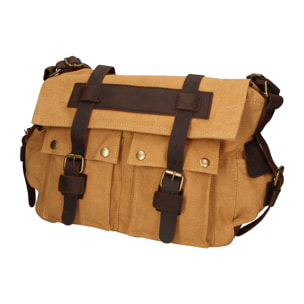 Borsa a spalla unisex Melania in Canvas e pelle Borsa Fashion 24x38x12 cm