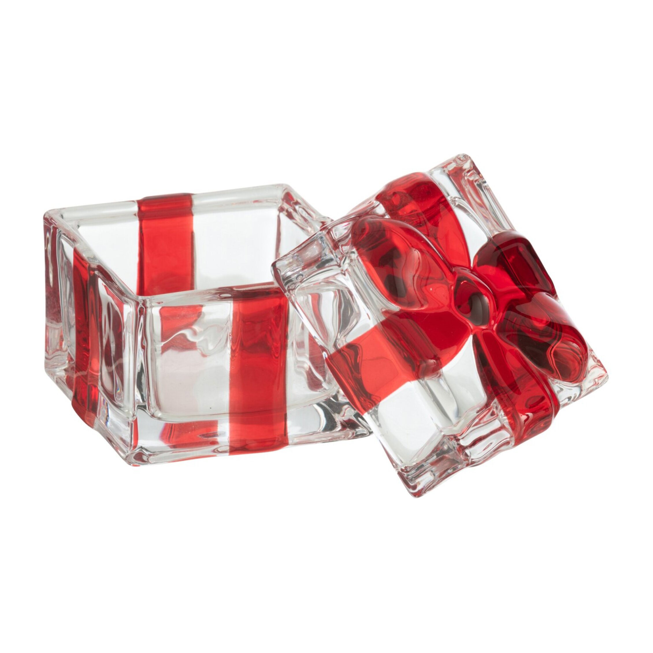 J-Line pot de conservation/photophore Cadeau- verre - rouge - small