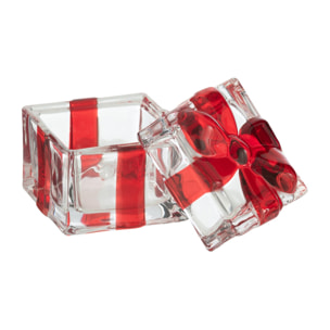J-Line pot de conservation/photophore Cadeau- verre - rouge - small