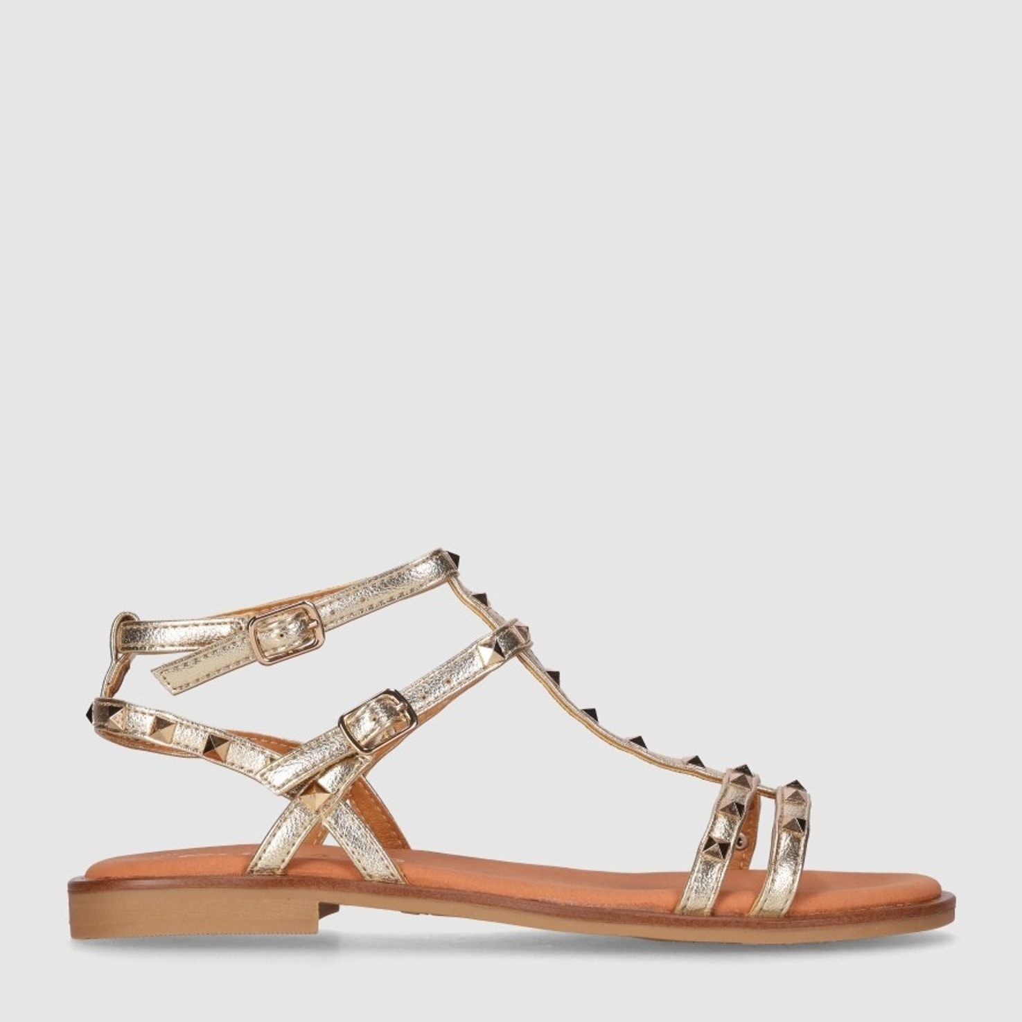 Sandalias - Oro - Tacón: Bajo