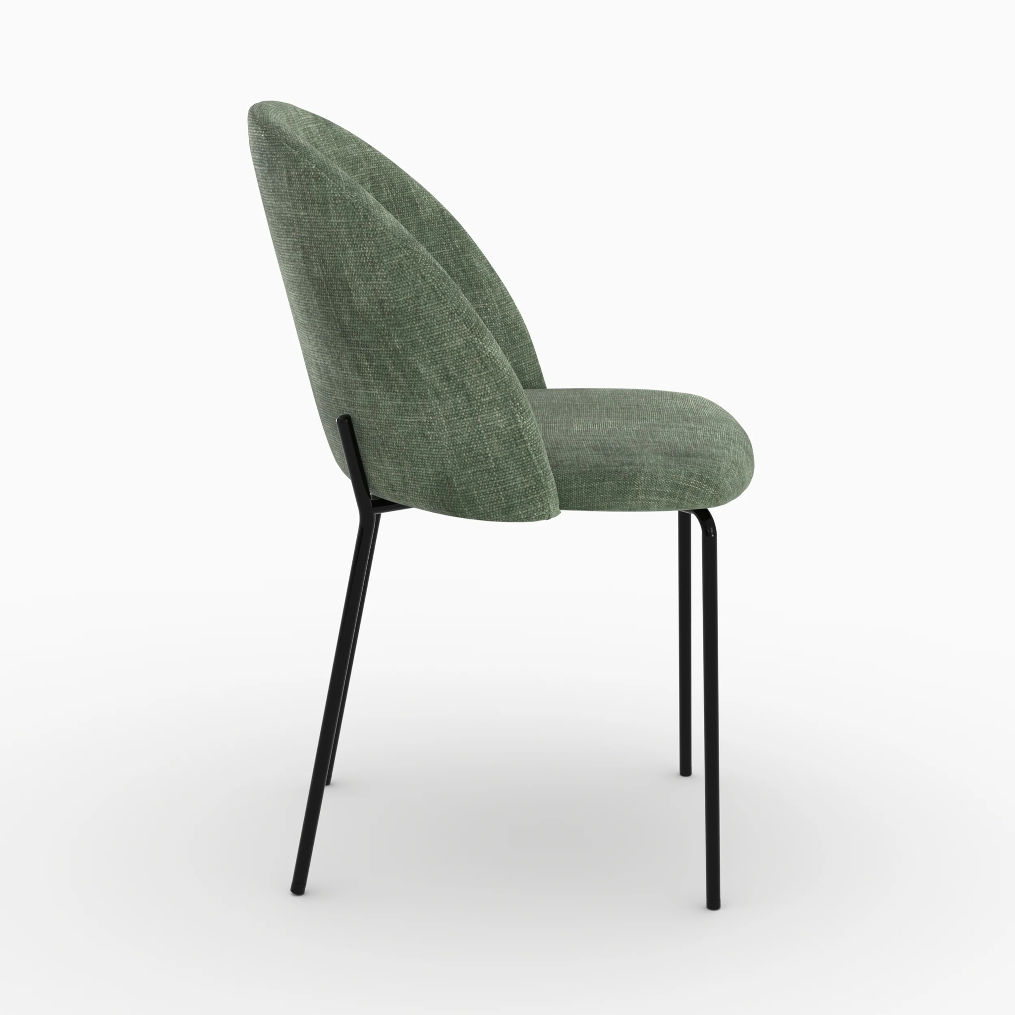 Lot de 2 chaises en tissu texturé vert sapin - Karl