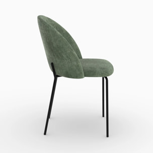 Lot de 2 chaises en tissu texturé vert sapin - Karl