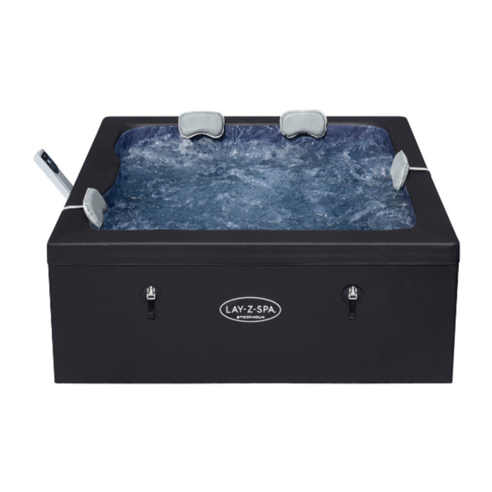 Bestway Spa semi rigide carré Lay-Z-Spa Stockholm Smart AirJet avec WiFi 4-6 personnes
