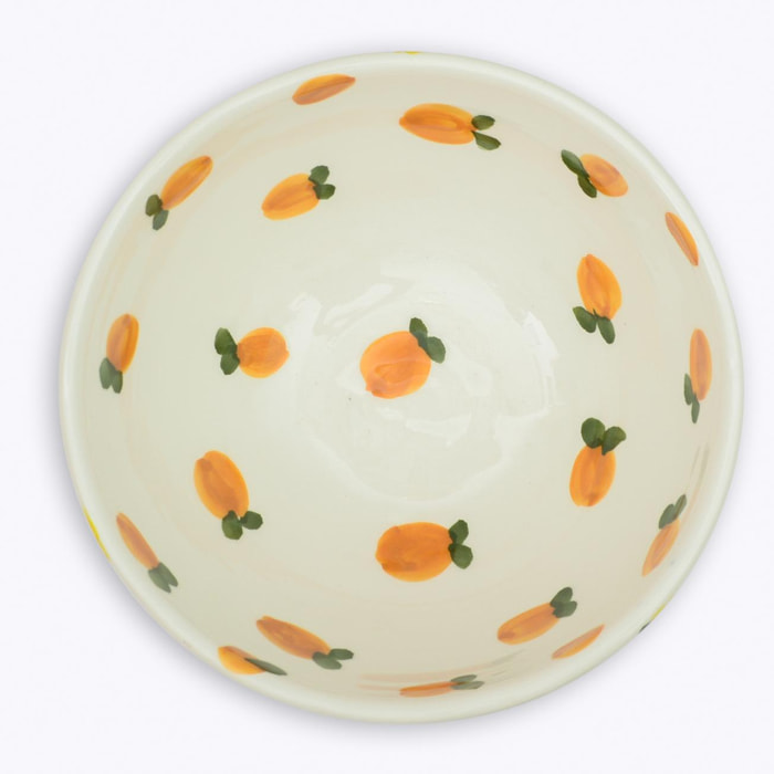 Frutero/ ensaladera de ceramica '' lemons and oranges'' - 23x7x23cm