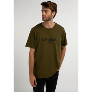 Camiseta Básica Logo Flag  Khaki D.Franklin