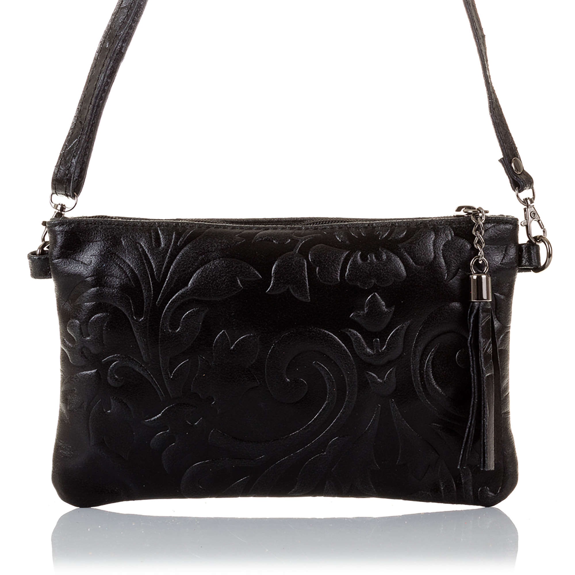 Deanna Borsa a mano Donna.Pelle autentica Camoscio Incisa Fiori